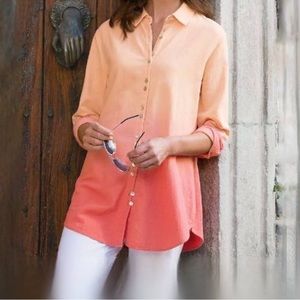 Soft Surroundings Ombre Linen Blouse